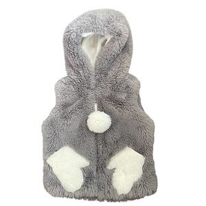 American Widgeon Gray Faux Fur Vest with hood - 2T